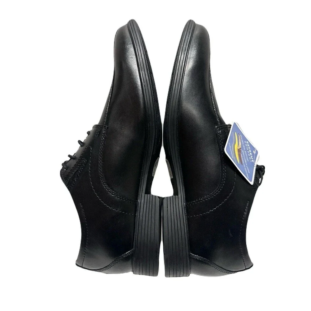 NEW Clarks Mens Size 13 Black Leather Whiddon Pace Oxford Dress Shoes *see pics*